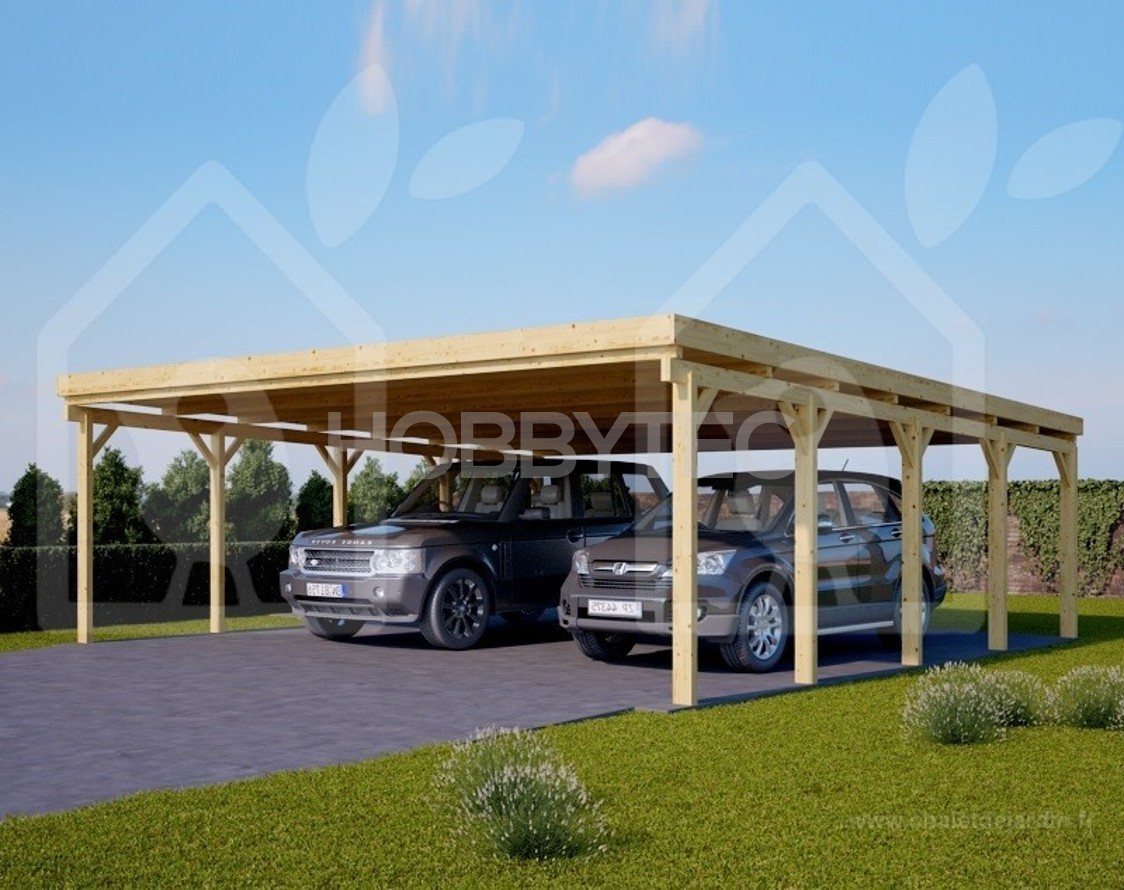 Drvena Nadstresnica Za 2 Automobila Moderna Double 6x6 M