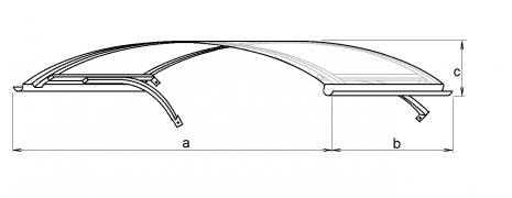 Ulaz nadstrešnice ARCO 160/90 Bijela