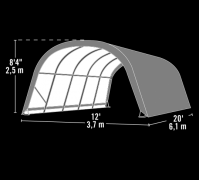 Sklonište za konje Hadar 370x610x250cm 22,6m²