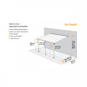 Palram Sierra 4200 siva 3 x 4,25 aluminij (montirana) pergola