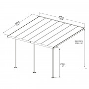 Palram Sierra 4200 bijela 3 x 4,25 aluminij (montirana) pergola