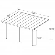 Palram Sierra 5400 bijela 3 x 5,46 aluminij (montirana) pergola