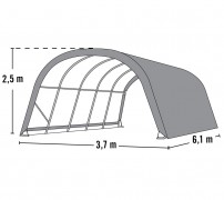 Sklonište za konje Hadar 370x610x250cm 22,6m²