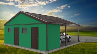 Gotove garaža s krovom i kosi krov